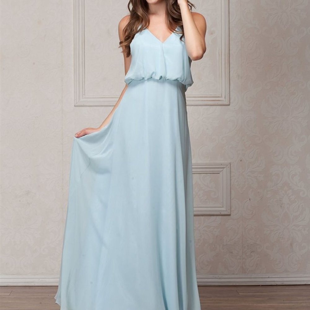 N/A V-Neck A-Line Shape Long Prom Dress AC825